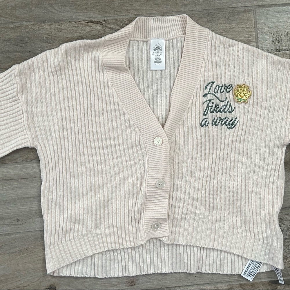 Disney princess and the frog Cream Cardigan Sweater